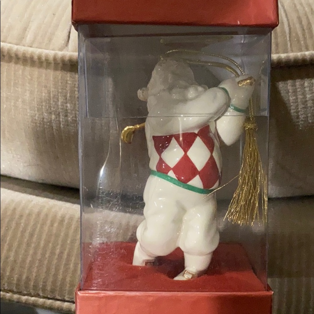 Lenox golfing Santa ornament in original box